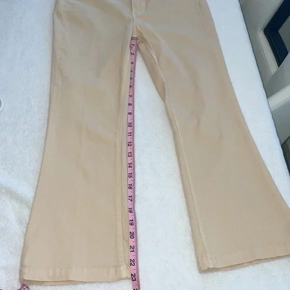 Massimo Dutti Cream Beige Tan Capri Cropped Pants Skinny Fit sz 4 Like New Cute - Picture 9 of 17